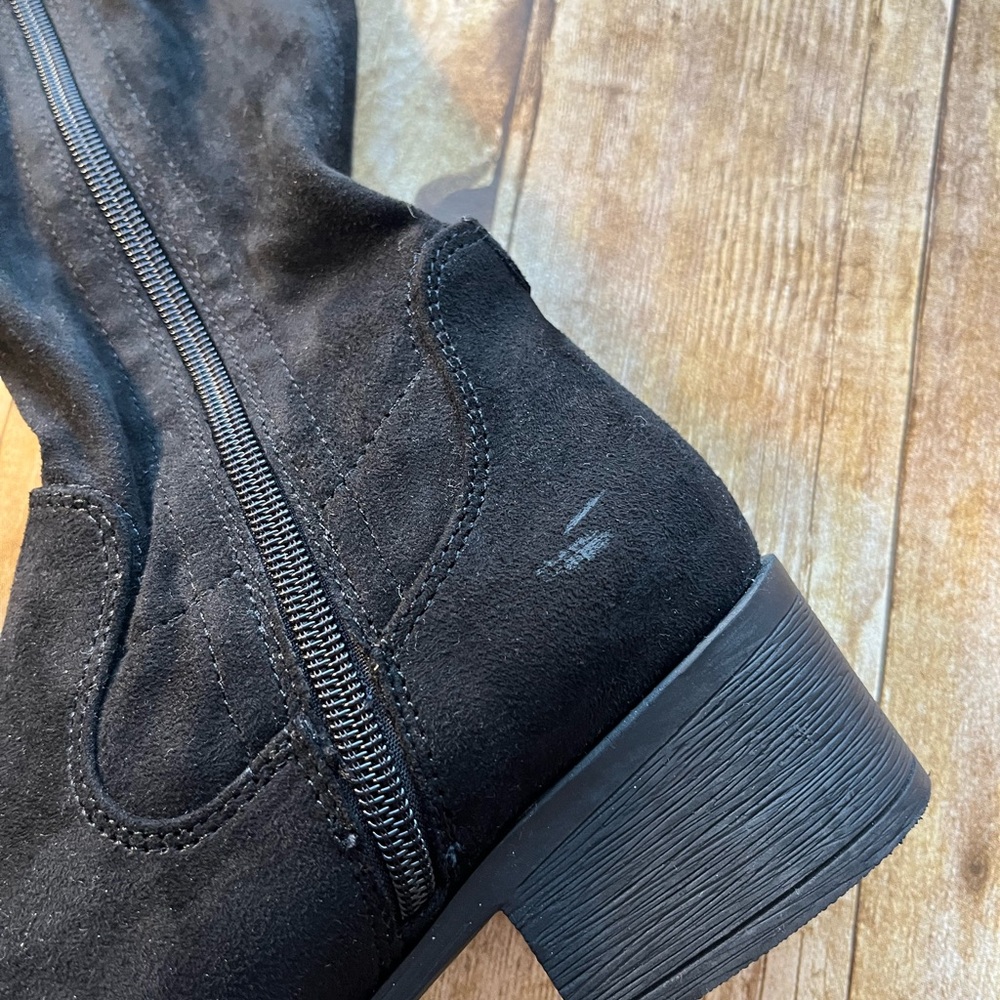 Kenneth Cole Reaction Knit Suede-like Black Zip Up Boots Size 7 EUC Medium Width - Picture 6 of 6